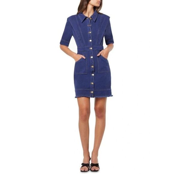 ELLIATT Moulten Demin Mini Dress in Indigo Birthday Brunch Dress size S NWT$290 - Picture 6 of 10